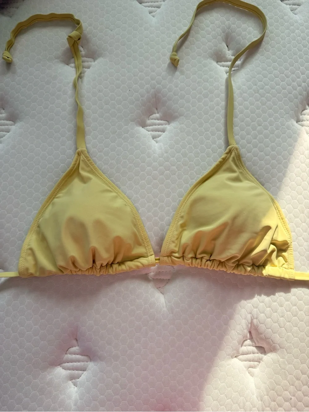 Joe Boxer Pale Yellow Triangle Bikini Top